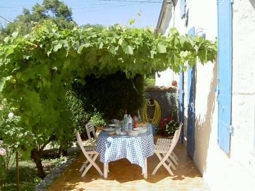 Exterior including table